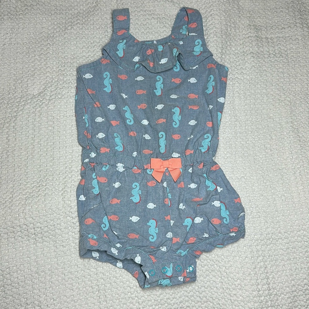 Gymboree denim romper 12-18 months